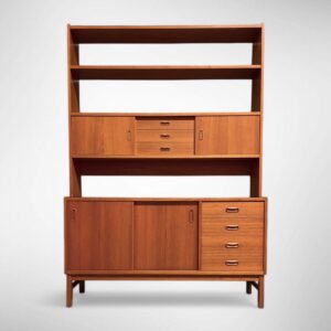Beautiful teak veneer bookcase from Sweden, 1960s
