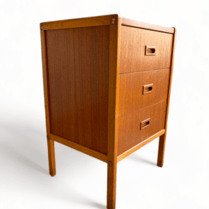 Vintage teakhouten fineer ladekast van Bertil Fridhagen